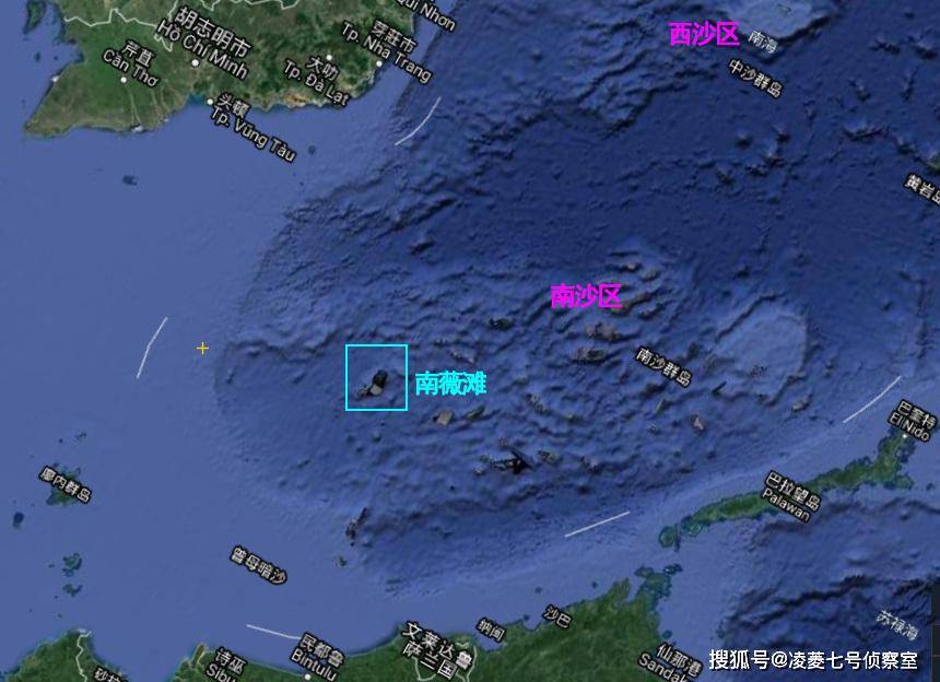 原创中国南海南薇滩是由4大暗沙组成的环礁,暗沙平均水深在22米以上