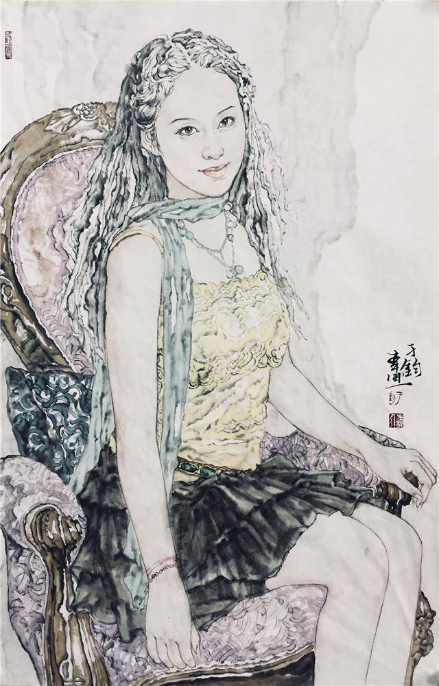 青岛画家于钧用传统的水墨画出最性感的现代女郎_手机搜狐网