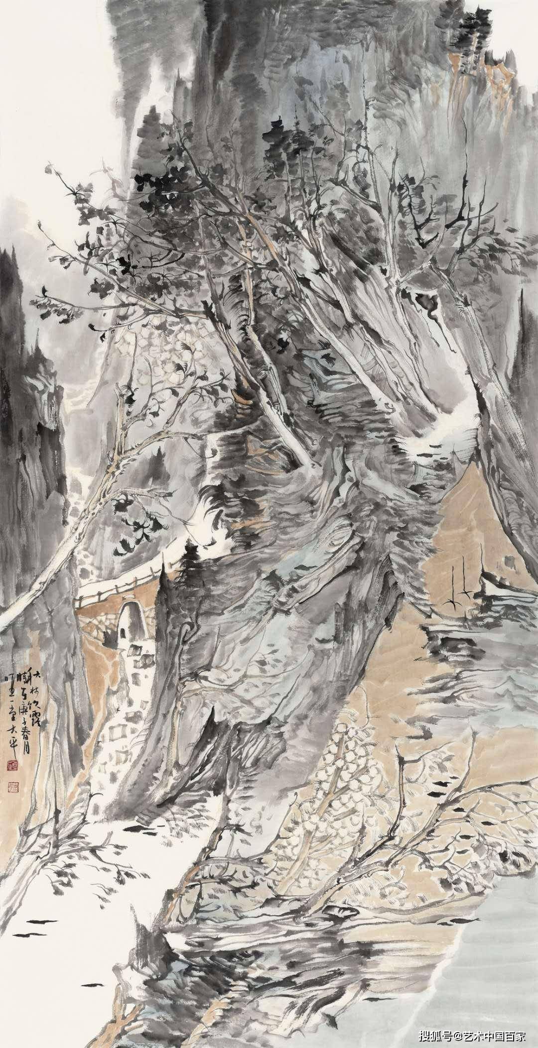 纸本水墨 138cmx68cm 肖大平 纸本水墨 138cmx68cm 肖大平 纸本水墨