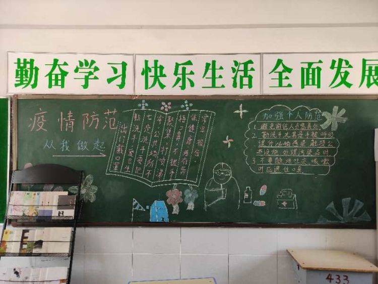 板报正能量 画笔总关情—二七区闫家咀小学"防疫"主题黑板报掠影