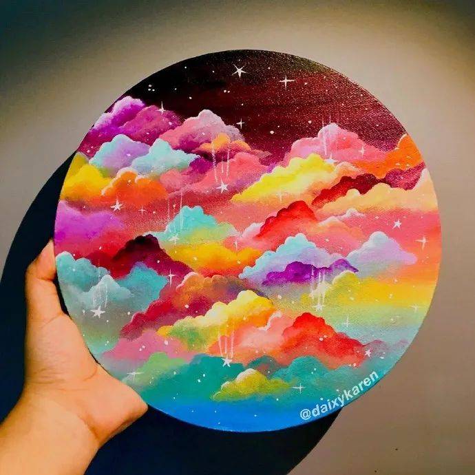 喜欢丙烯画的进,可以这样画风景