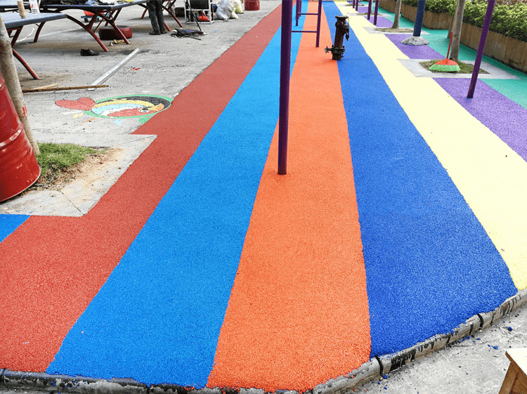 小区健身广场-步道epdm塑胶地坪建设