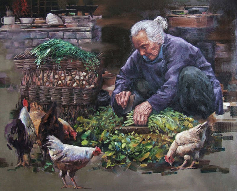 原创8幅乡村油画,勾起农村娃家乡记忆,回味浓浓的乡情