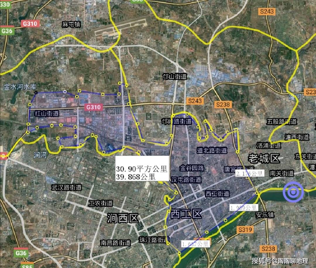 原创洛阳市建成区面积排名洛龙区最大汝阳县最小来了解一下