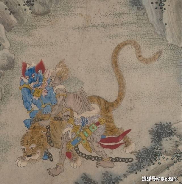 一幅二郎神搜山图,距今超过600年,细节发现鬼怪脚上带钢环
