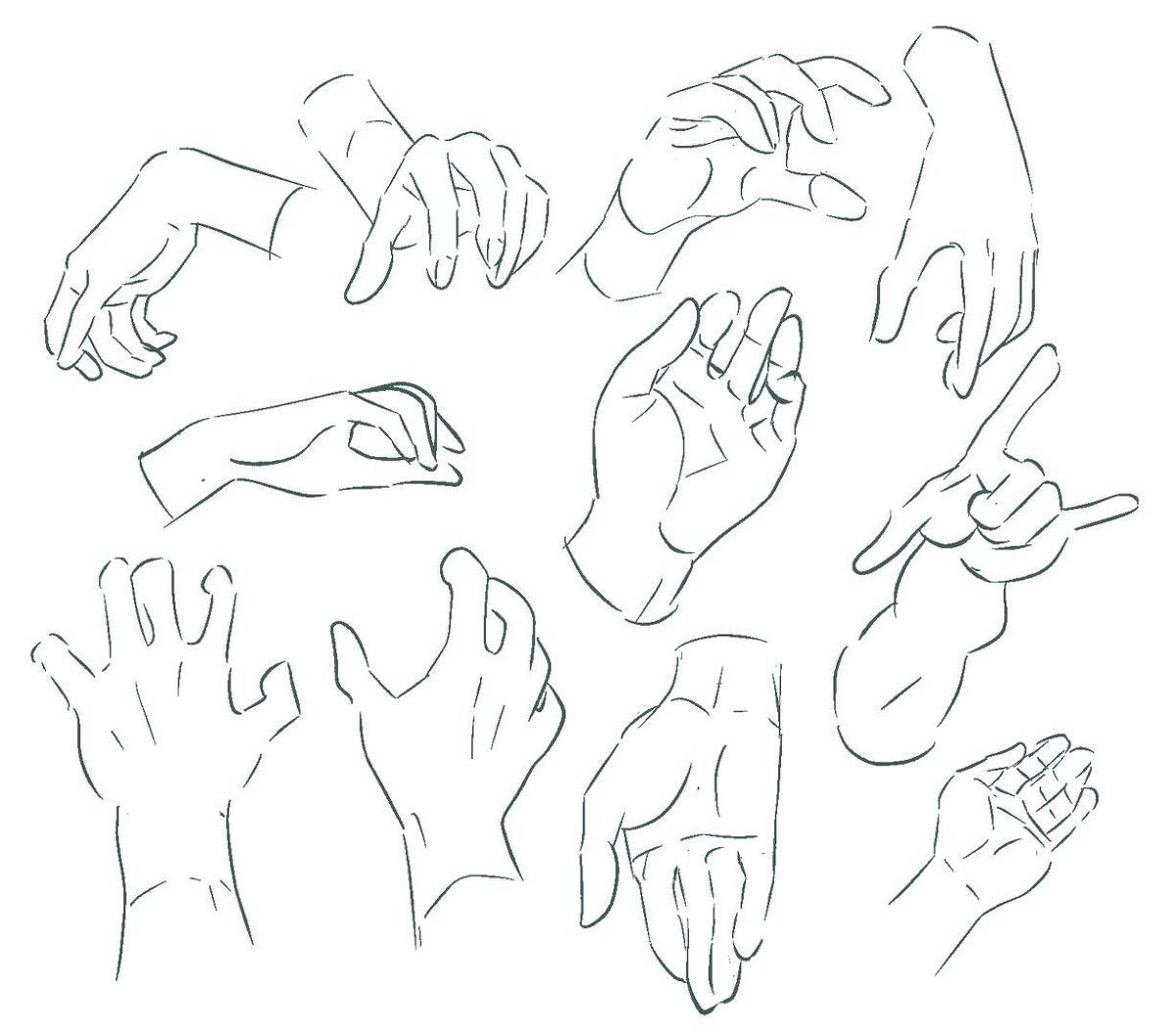 手部练习的绘画参考