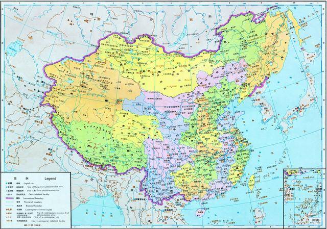 清朝疆域最大时的地图