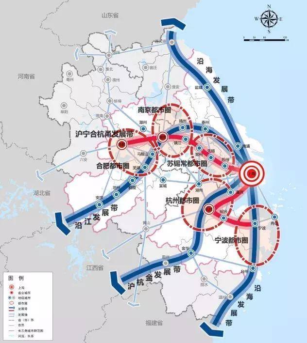 南京都市圈和合肥都市圈空间格局示意图 图片来源《长三角城市群发展