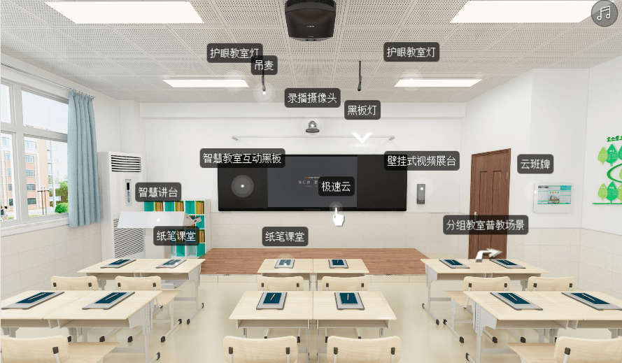 通过配置不同的智慧教学软硬件方案,教室可适应普教,高教,幼教等多种