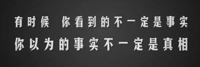 有时候,你看到的不一定是事实,你以为的事实不一定是真相.