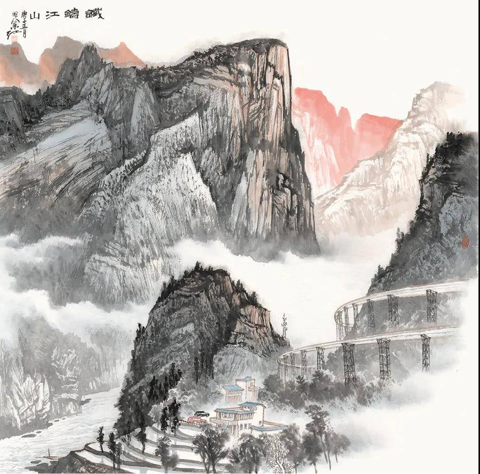 著名画家姚叶红山水画品鉴活动在天府之国成都举行,吴长江到会祝贺