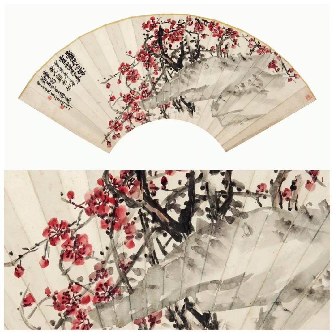 吴昌硕的50幅扇面小品画,高清放大欣赏