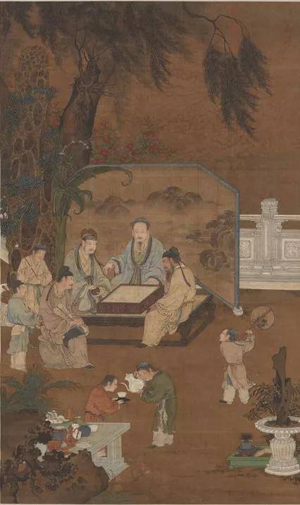 明人《宋人十八学士图》棋