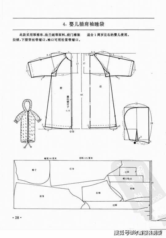 8款婴幼儿 童装服装裁剪纸样图 才智服装分享