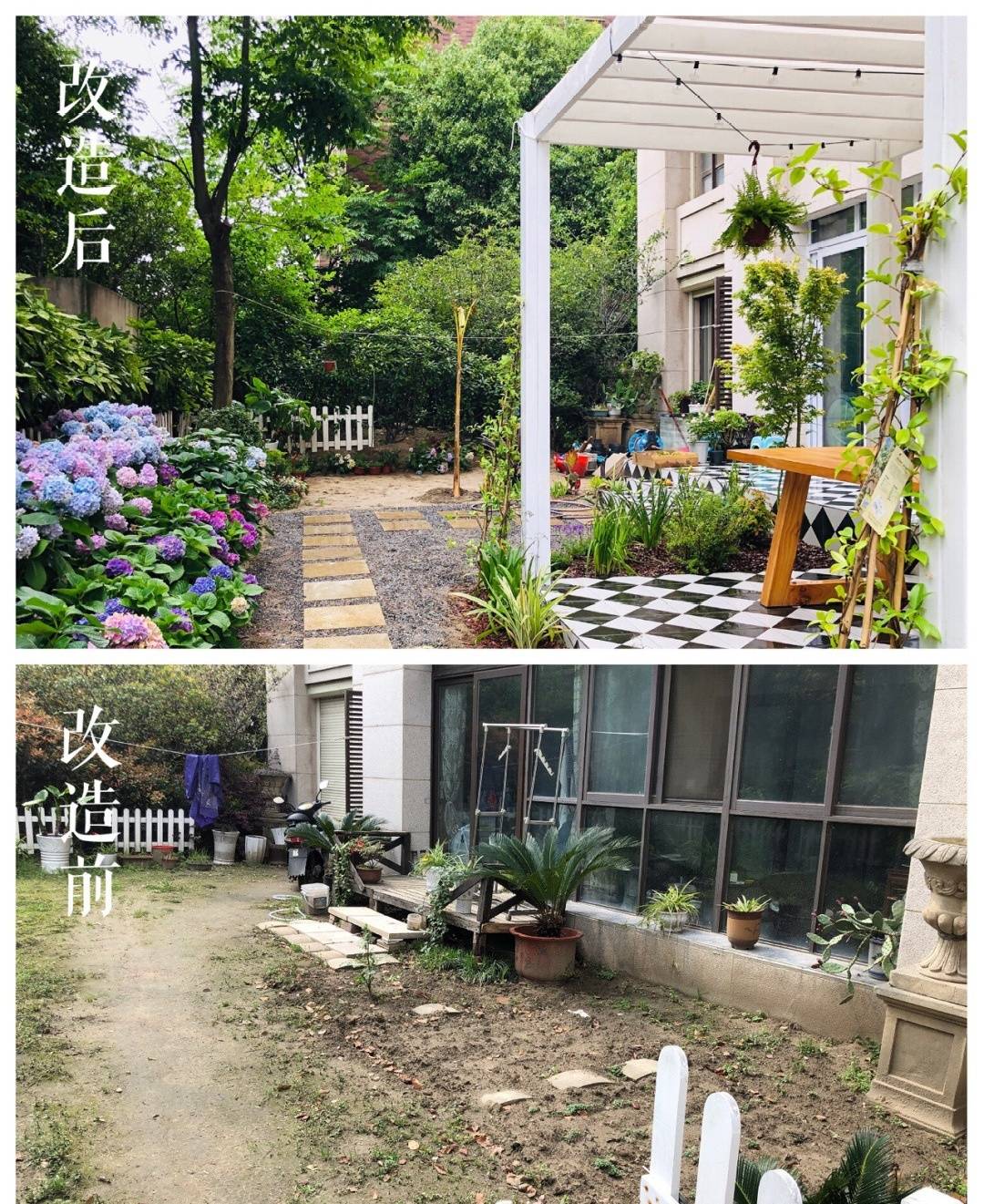 原创48㎡庭院diy改造闲置5年的院子30天打造成ins风轻奢小花园