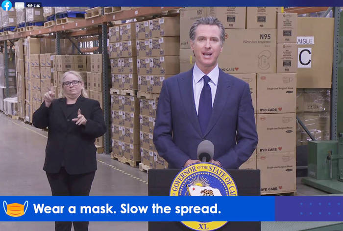 【美新社讯】7月22日周三,加州州长纽森(gavin newsom)举行新冠肺炎