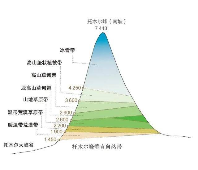 图《多彩中国 而天山就不同了,因为地处干旱的大陆腹地,这里的垂直