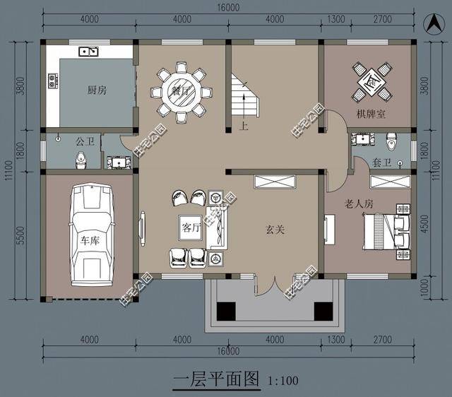 面宽16.8米,进深11.5米,农村别墅如何设计?