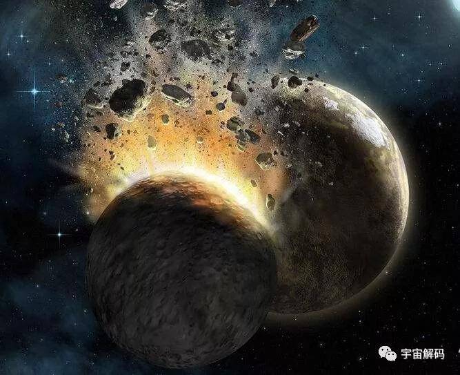 45亿年前,地球与"忒伊亚"发生了关系,于是诞生了月球