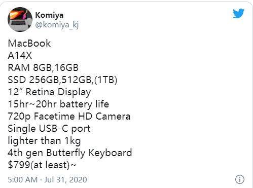 MacBook|苹果 ARM MacBook曝光，相比英特尔平台，续航提升7-10小时