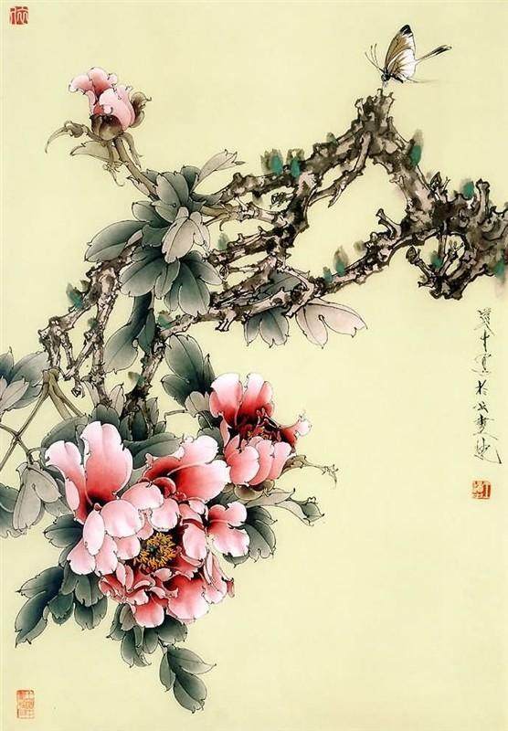 花鸟画大师王道中工笔牡丹欣赏!