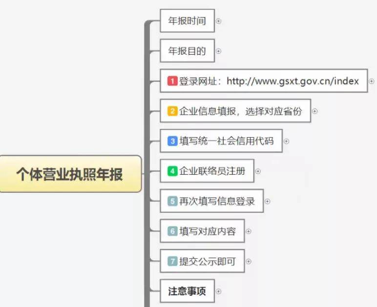 下图是视频演示时的整个流程图:年报是每一个营业执照(不管是个体