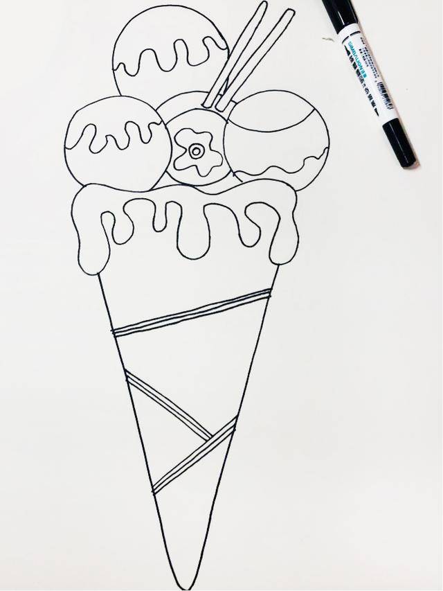 创意线描课程:我最爱吃的冰淇淋,这个暑假少不了!