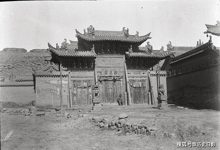 1907年山西大同建筑老照片,大同九龙壁与观音堂