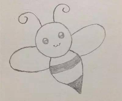 小蜜蜂的一对小翅膀~一样的画法.