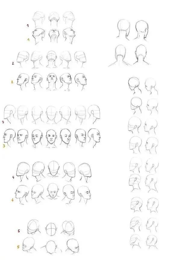 【cg原画插画教程】漫画人物头部,姿势画法