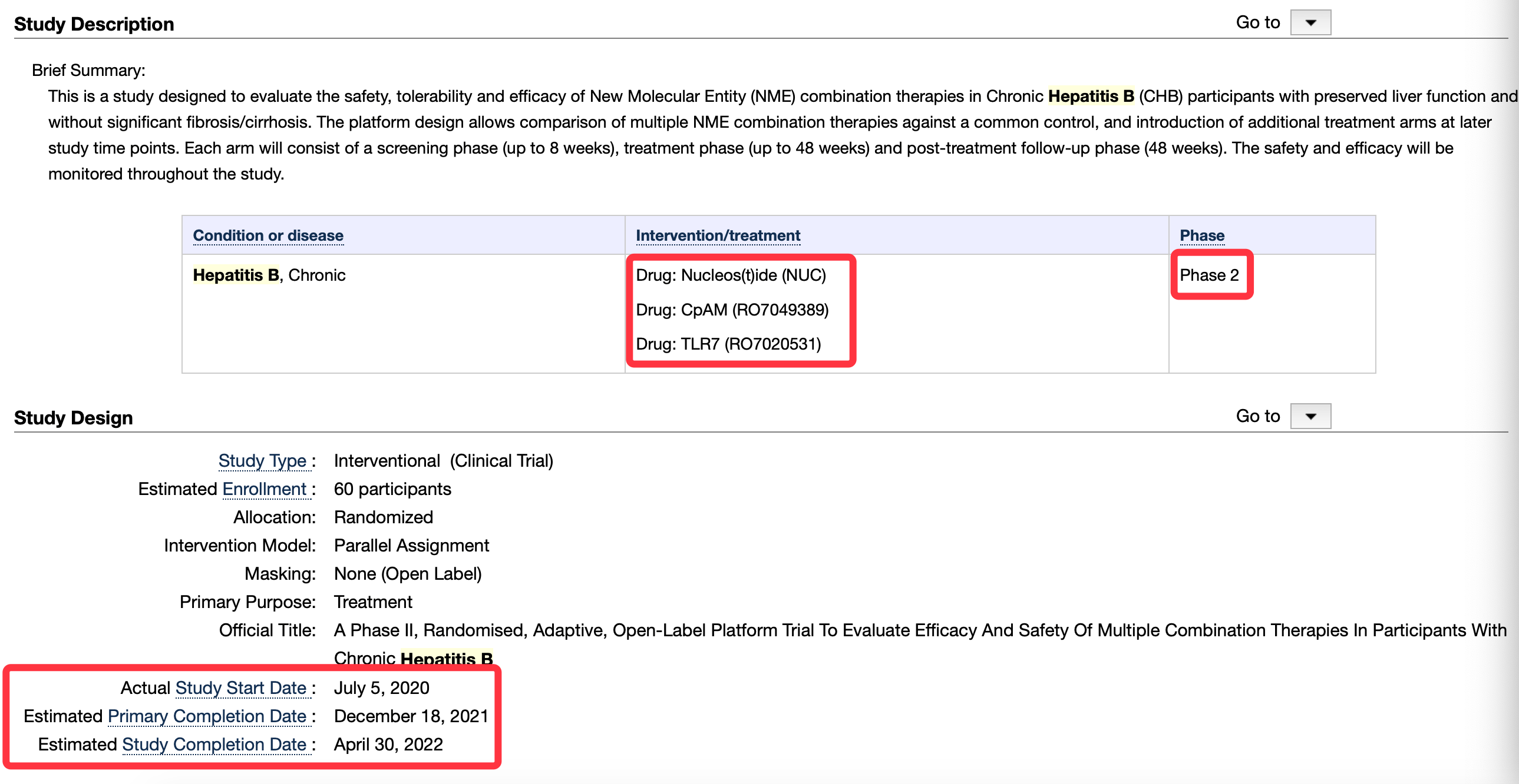 新药|乙肝在研新药RO7049389，评估新分子实体，2期多重联合