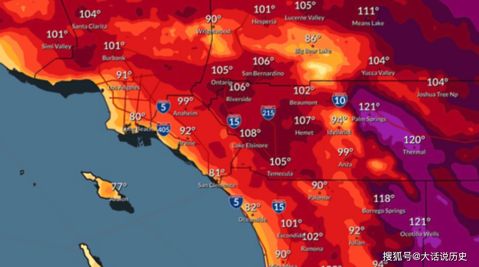 美国死亡谷气温高达54.4℃，加州热到断电，地球气温怎么了