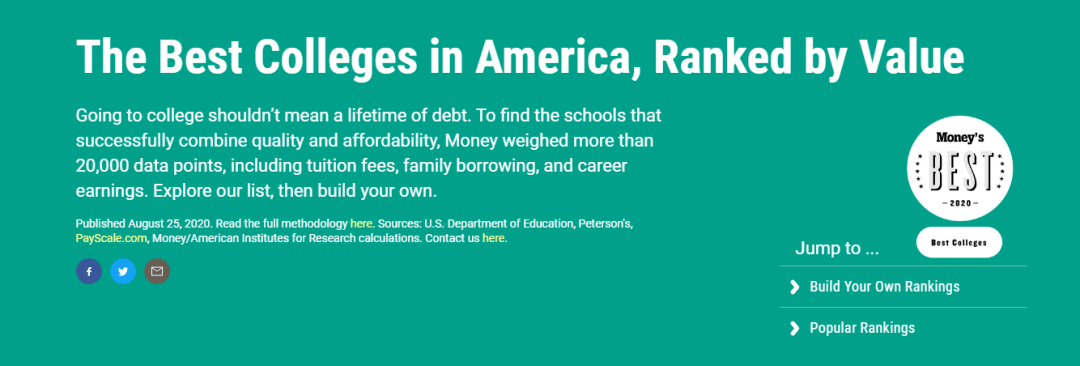 Money|《Money》发布2020年美国大学性价比排名！天道出国留学名师带你看