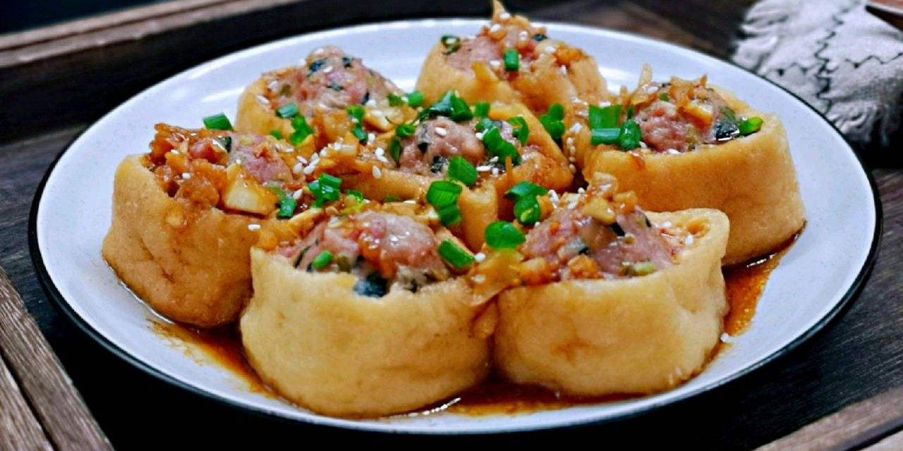 糯米酿油豆腐!豆香米香完美搭配!