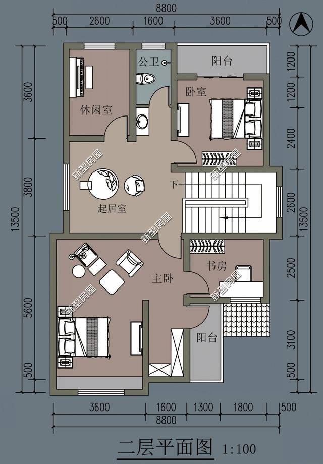 原创农村自建房,开间8米进深13米,如何设计比较合理?