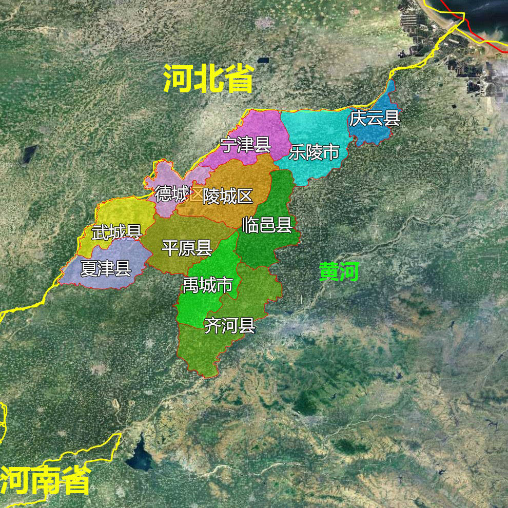 原创13张地形图,快速了解山东省德州各市辖区县市