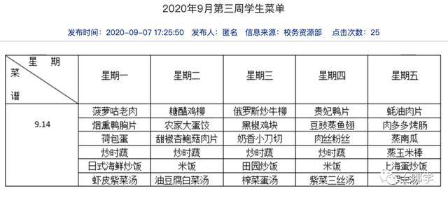 菜单|汇师、静教院、闸北实验等上海23所学校菜单一览！看看名校的孩子都在吃啥？