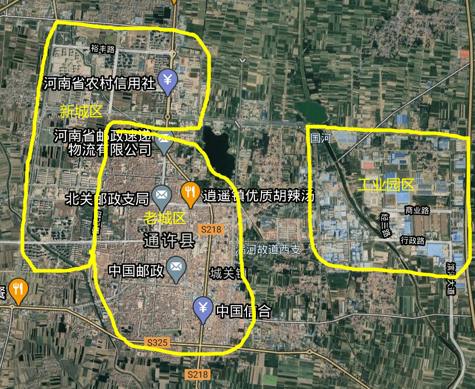 通许县的城区建在县域中北部的平原上,行政路是一条东西走向的城区中