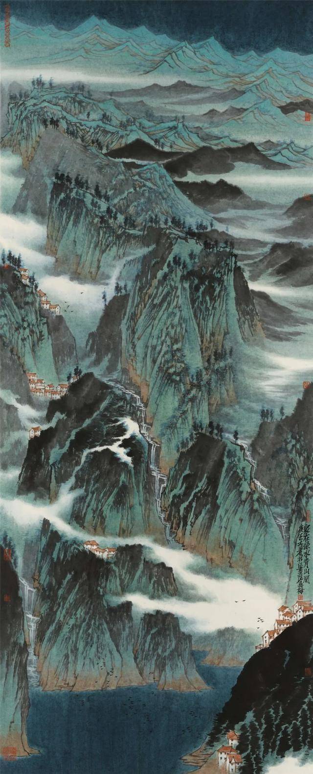 余昌梅 家在青山绿水中 178x72cm