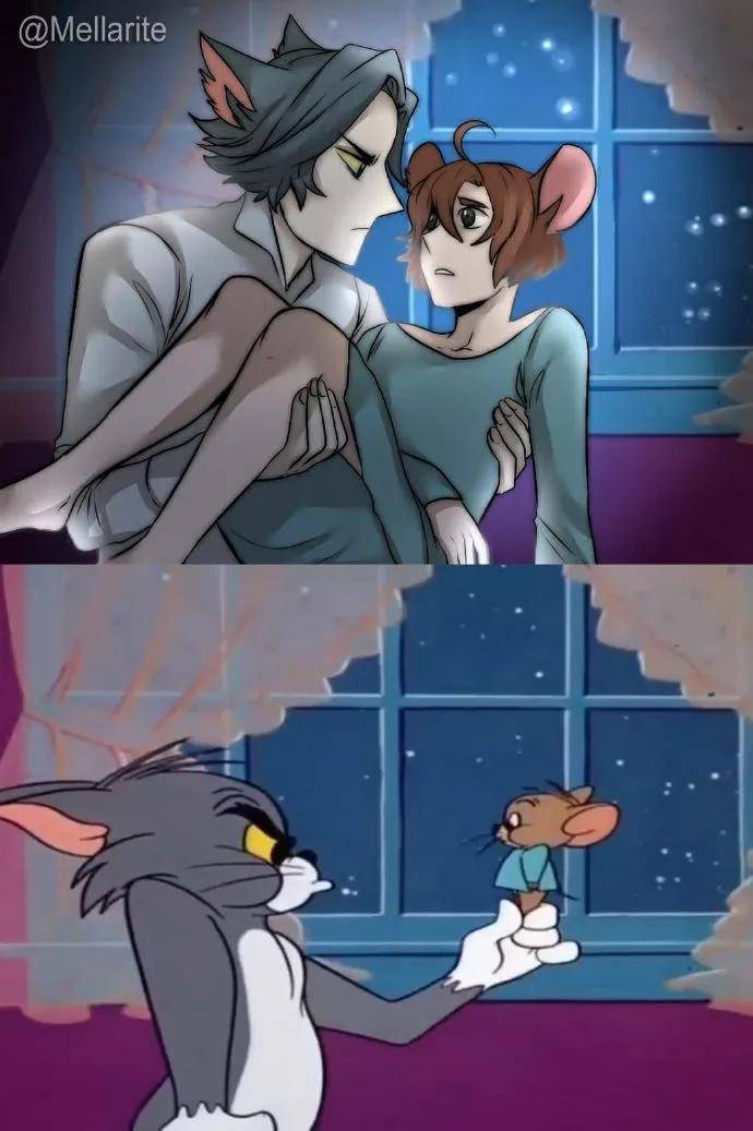 "假如猫和老鼠换个画风!哈哈哈满满的基情…"
