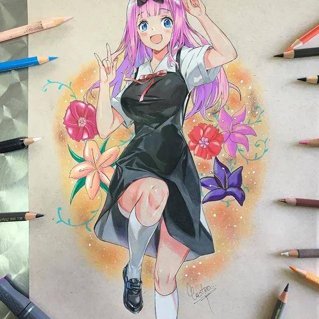「cg原画插画教程」色彩饱和性感御姐风动漫人物绘画素材