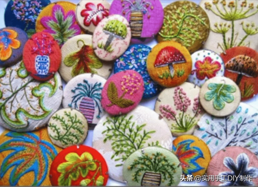 刺绣|「刺绣作品」100个迷人时尚的刺绣纽扣，装饰衣物美美的