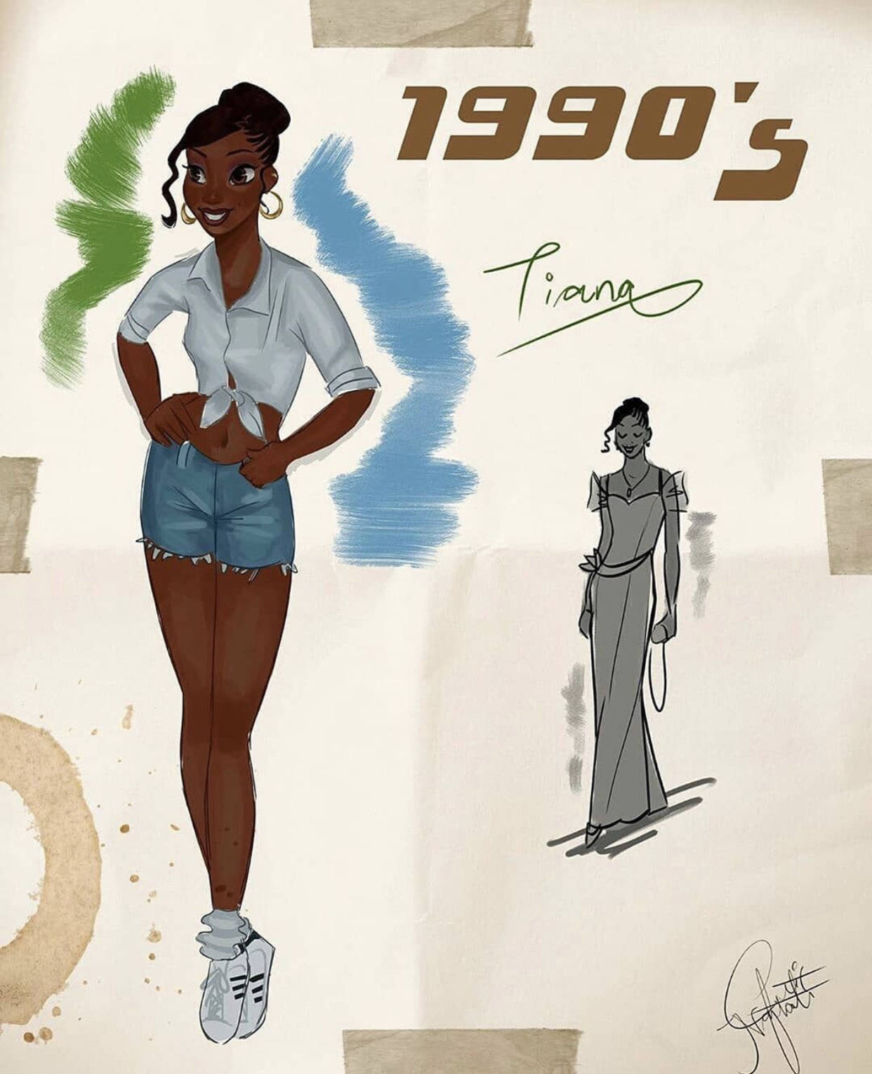 白雪公主|迪士尼公主当模特，演绎“19世纪服装变化”，50年代的贝儿真好看