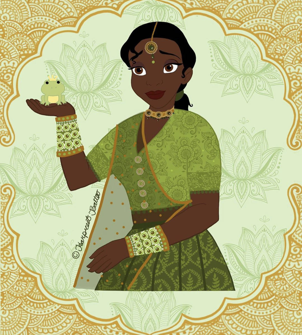 异域|“印度风”下的迪士尼公主，全员皆异域风情，爱丽儿穿鼻环可真疼