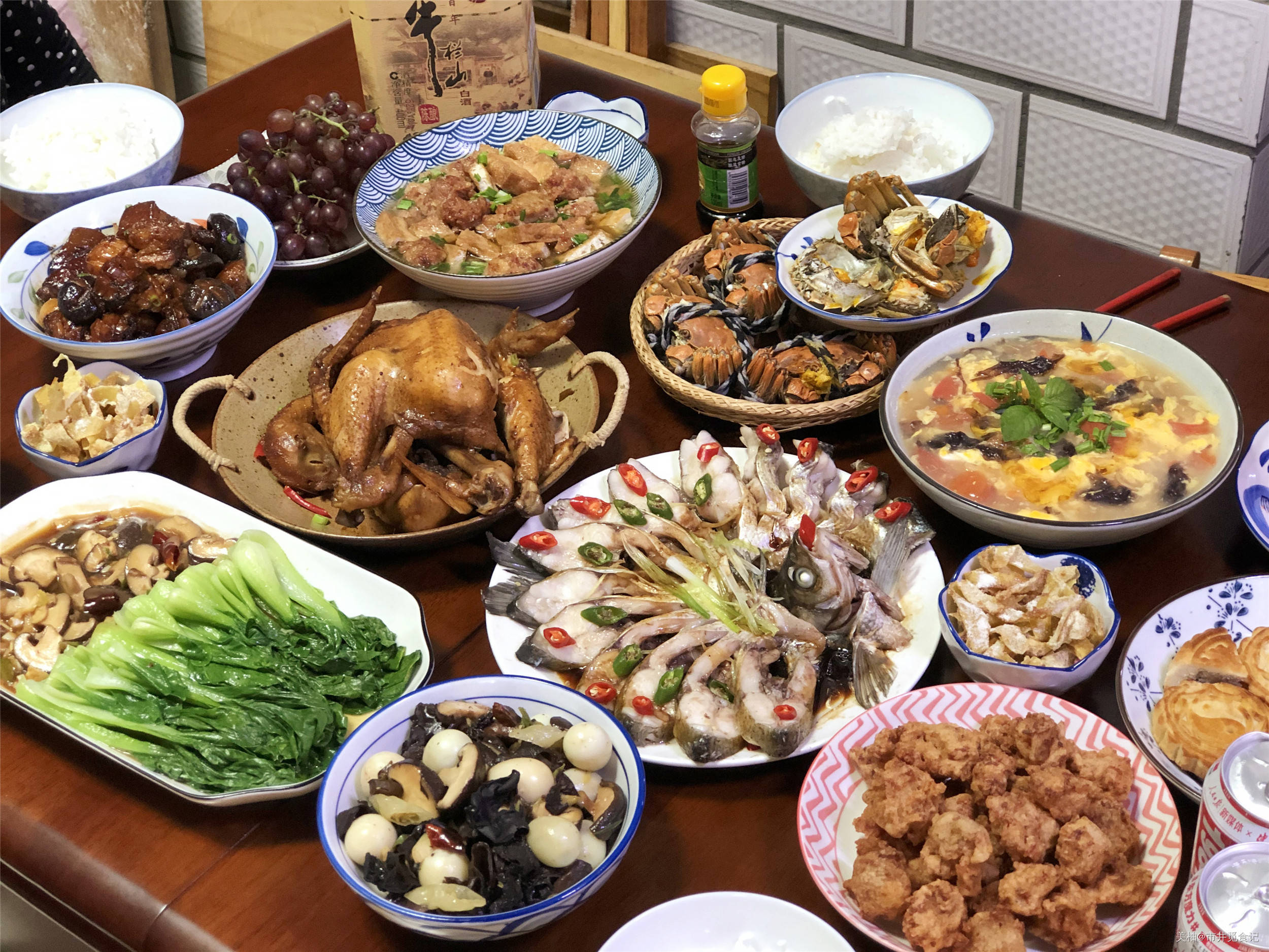原创中秋节家宴,花300元做了7道菜,丰盛不浪费,比饭店吃强多了