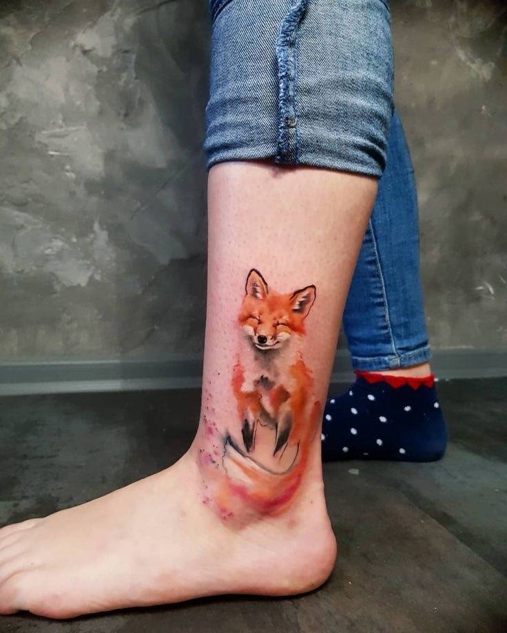 上海由龙纹身图案分享狐狸纹身图案