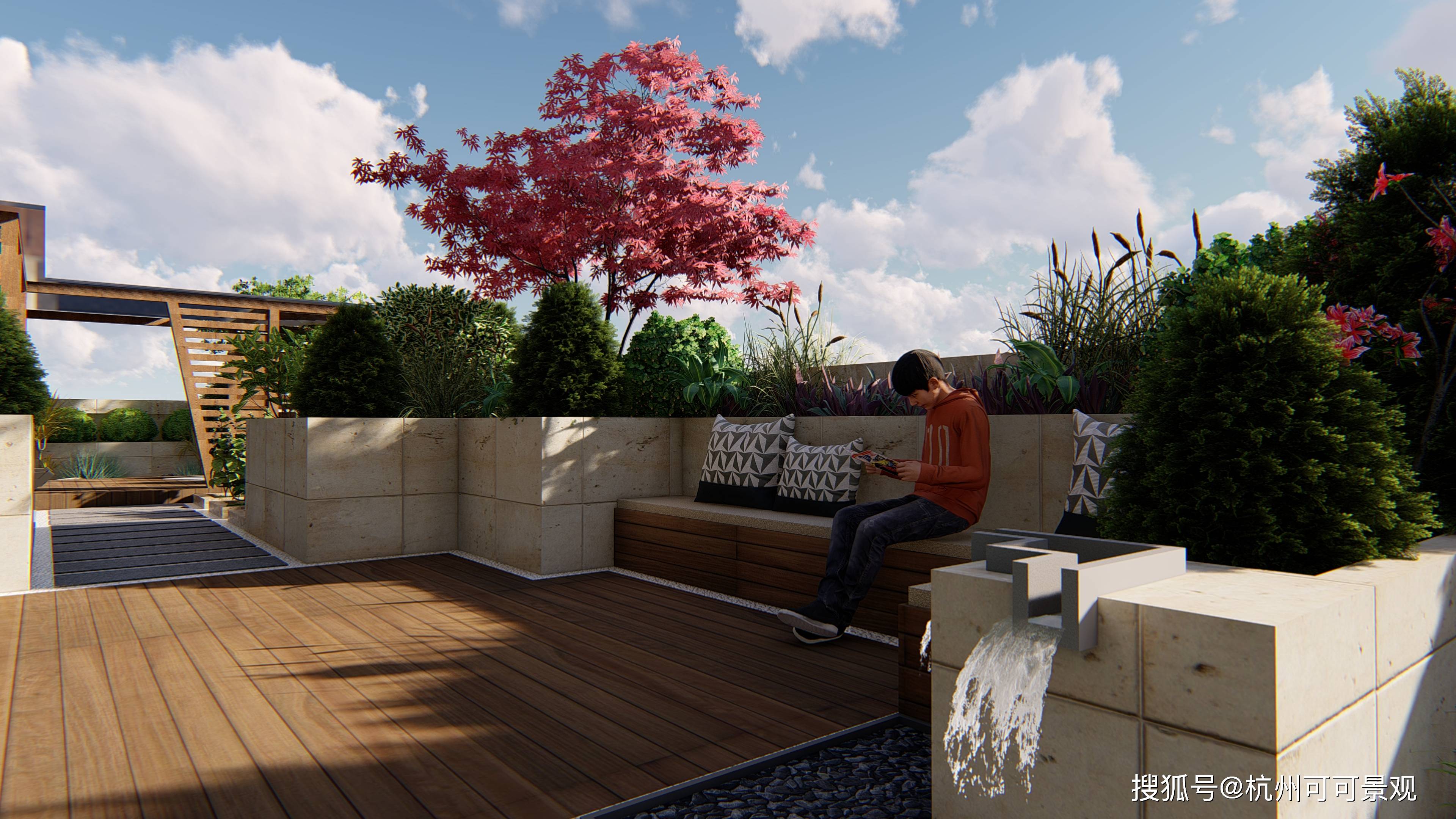 庭院设计:户外木平台设计,打造高品质休闲空间!低调但