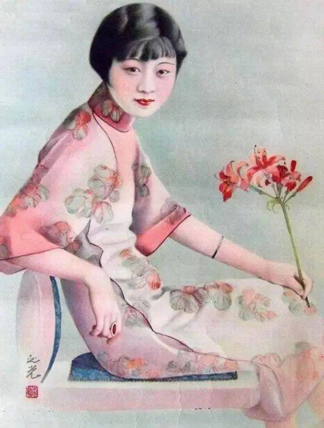 谢之光|他是我国的绘画大师，曾画香烟广告一举成名，尤其擅长仕女画