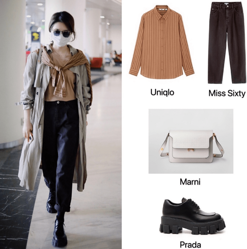 江疏影|34岁的江疏影再次挑战jk裙，谁知遭路人抓拍后，暴露真实腿长