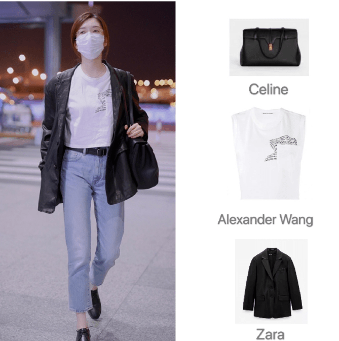 江疏影|34岁的江疏影再次挑战jk裙，谁知遭路人抓拍后，暴露真实腿长